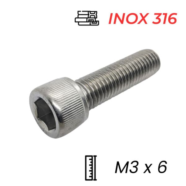 Lục Giác Chìm Đầu Trụ Inox 316 DIN912 M3x6