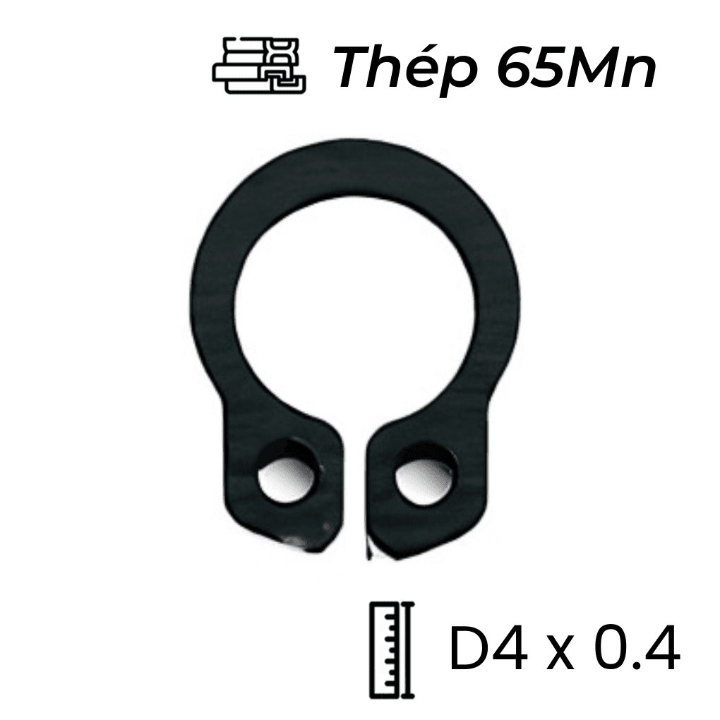 Phe Gài Trục Thép 65Mn DIN471 D4x0.4 (50Cái/Bịch)