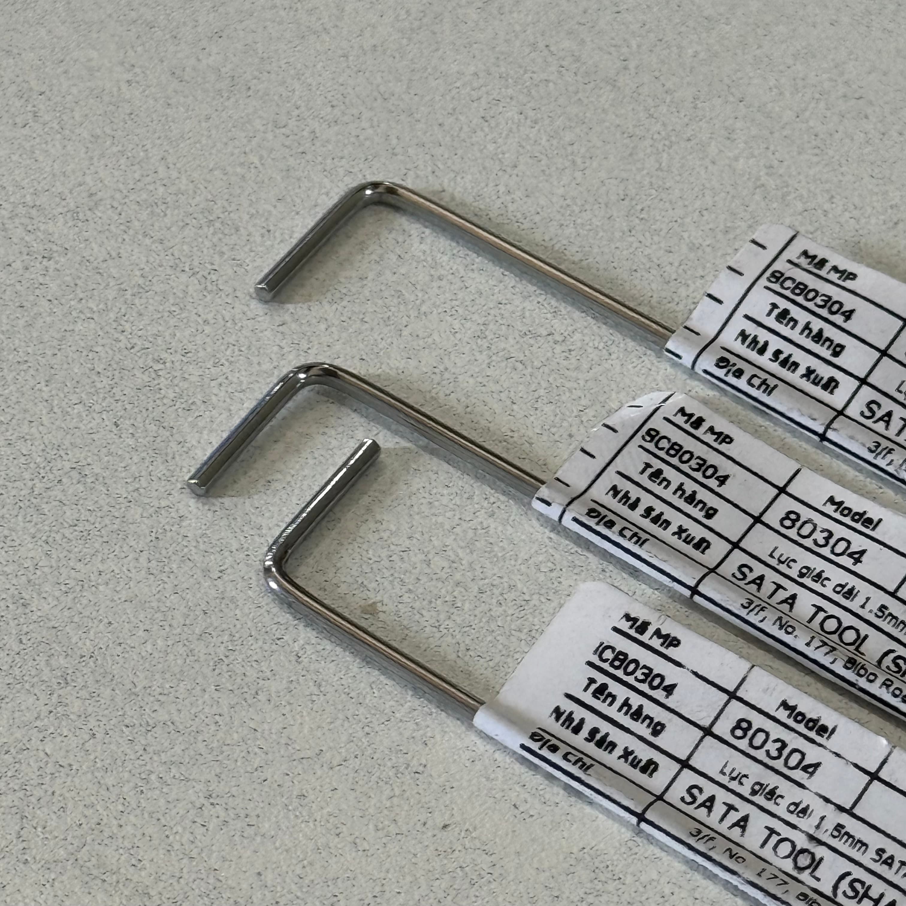 Cây Lục Giác 1.5 mm Chữ L Đầu Bằng Siêu Dài SATA 80304