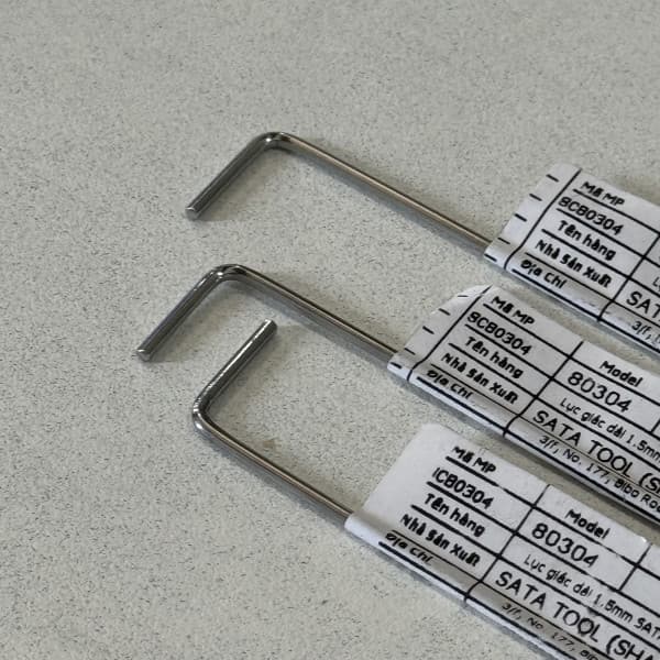Cây Lục Giác 1.5 mm Chữ L Đầu Bằng Siêu Dài SATA 80304