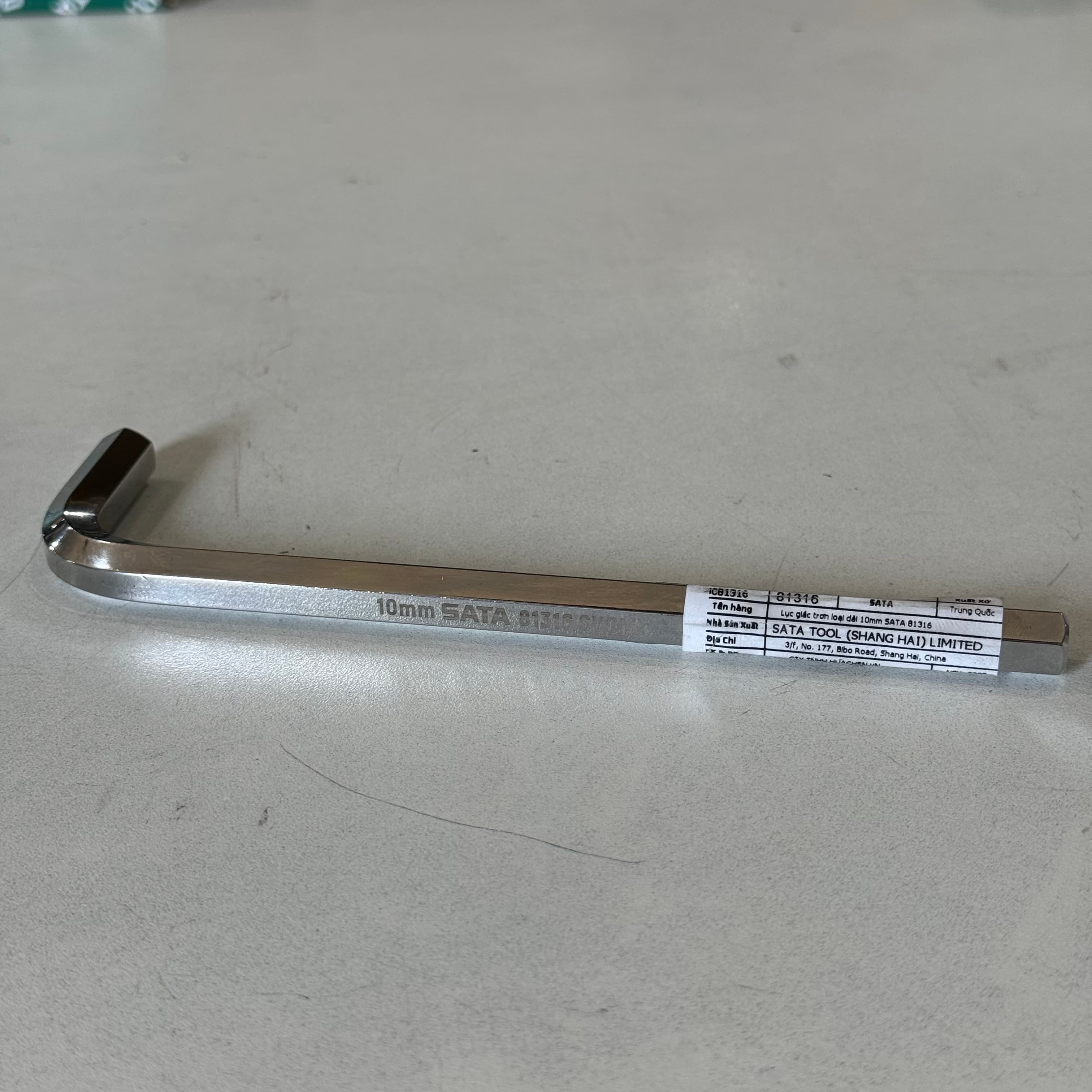 Cây Lục Giác 10 mm Đầu Bằng Chữ L Dài SATA 81316