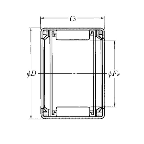 Bản vẽ kỹ thuật Vòng Bi Kim Vỏ Dập 12x19x14 mm NTN HMK1216LL/3AS