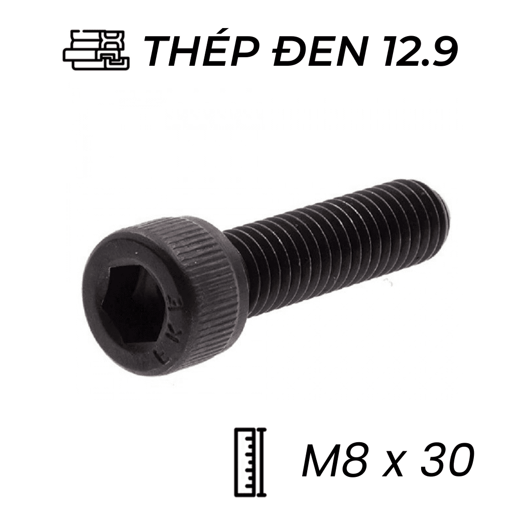 Lục Giác Chìm Đầu Trụ Thép Đen 12.9 DIN912 M8x30