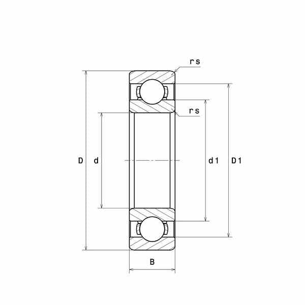 Bản vẽ kỹ thuật Vòng Bi Cầu Một Dãy Có Rãnh Vòng Hãm 30x65x19mm NTN 3TM-6203CM17