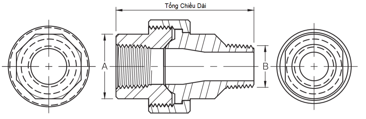 Bản vẽ kỹ thuật Rắc Co M/F NPT A105 SA105N DN50 (2)