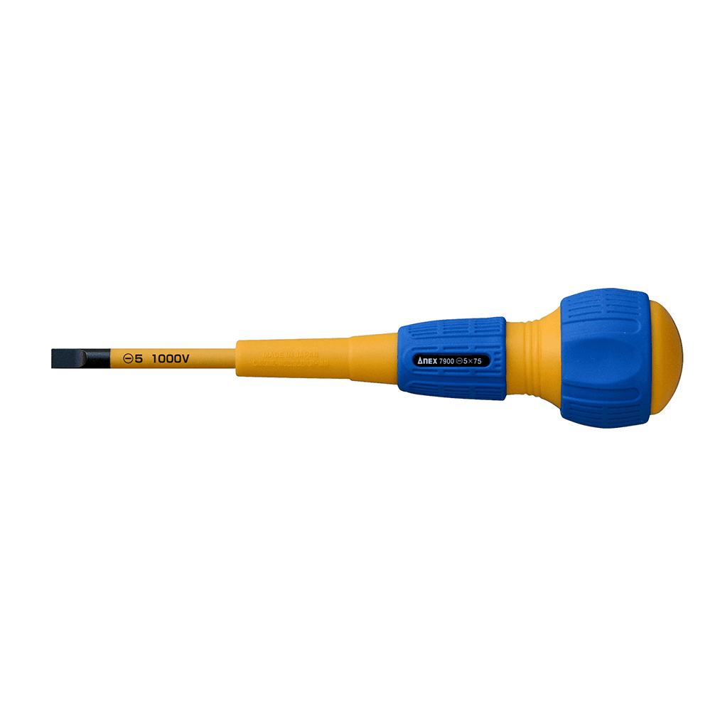 Tua Vít Đầu Dẹp Cách Điện Cán Tròn 5x75 mm Anex No.7900-5x75