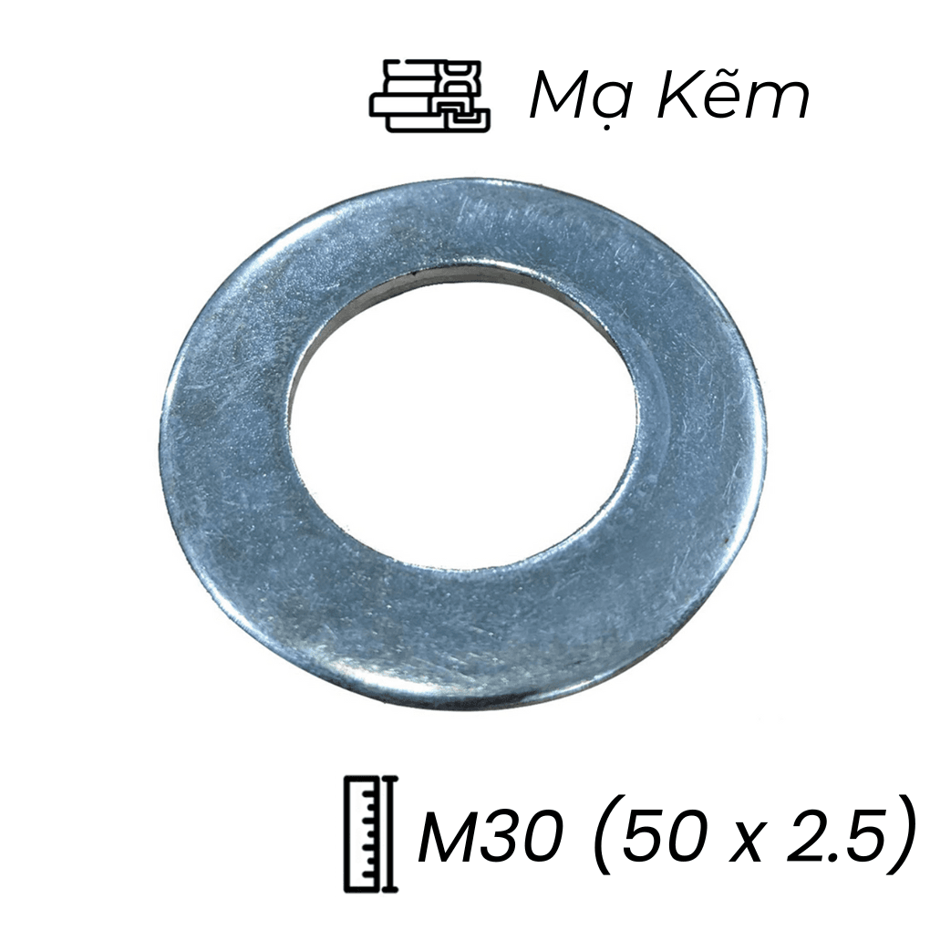 Lông Đền Phẳng Thép Mạ Kẽm M30 (50x2.5)