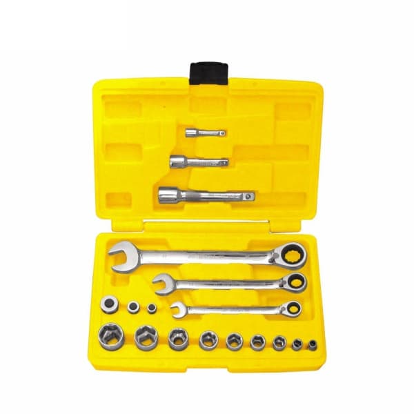 Bộ Cờ Lê Vòng Miệng Tự Động Đảo Chiều 18 Chi Tiết Bosi BS401418