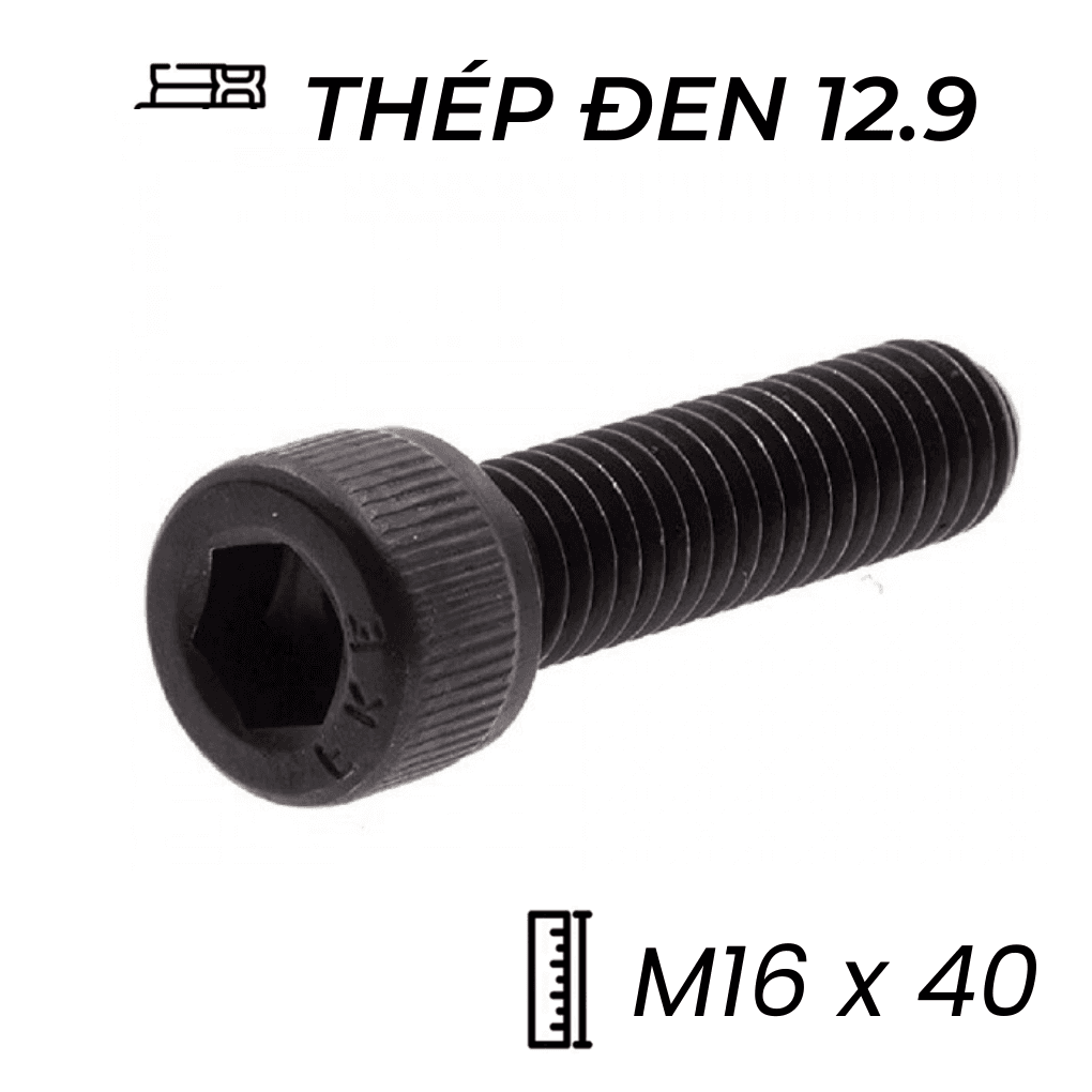 Lục Giác Chìm Đầu Trụ Thép Đen 12.9 DIN912 M16x40