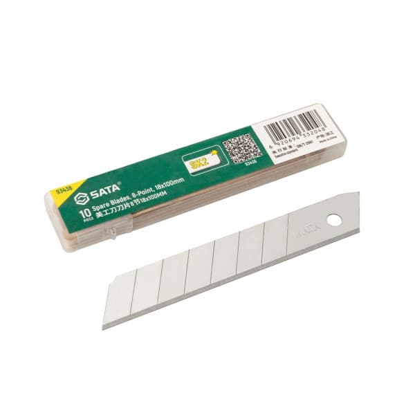 Bộ 10 Lưỡi Dao Rọc Giấy 8 Răng 18×100 mm SATA 93436