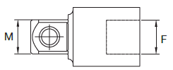 Bản vẽ kỹ thuật Đầu Tuýp Chuyển Đổi (Đầu Cái Vuông - Đầu Đực Vuông) 1/4×3/8 inch SATA 11913
