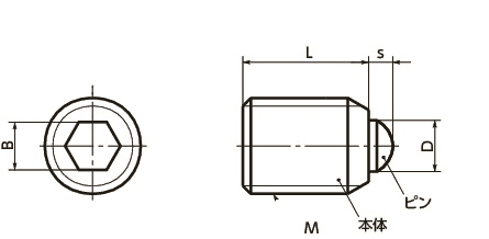 Bản vẽ kỹ thuật Vít Bi Nhún Inox Chịu Tải M5 NBK Dòng PSSS-1