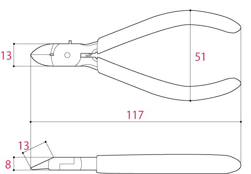 Bản vẽ kỹ thuật Kìm Cắt Điện Tử TSUNODA MN-115DG