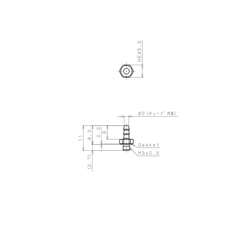 Bản vẽ kỹ thuật Đầu Ngạnh Nối Ống Dạng Thẳng Thân Lục Giác Ren Ngoài Pisco SLC-0320-M3