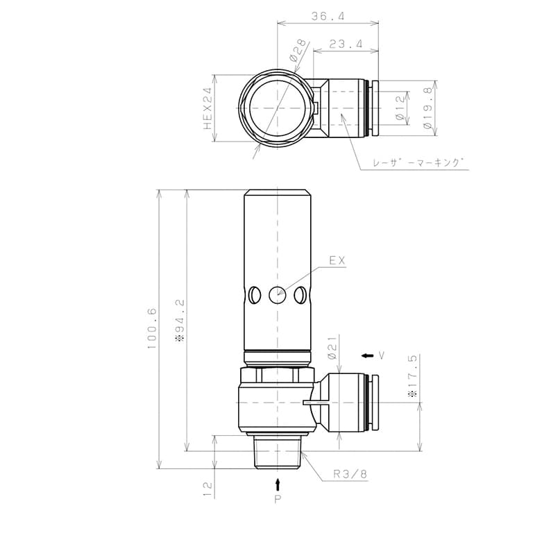 Bản vẽ kỹ thuật Bộ Tạo Chân Không Dòng VH - VS Pisco VHH20-1203