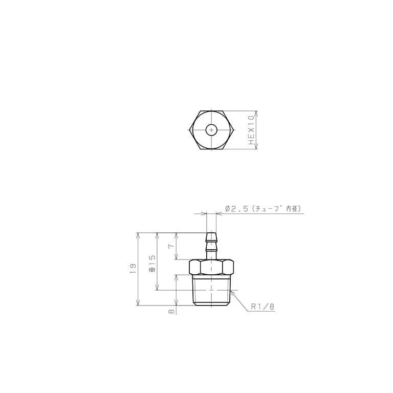 Bản vẽ kỹ thuật Đầu Ngạnh Nối Ống Dạng Thẳng Thân Lục Giác Ren Ngoài Pisco LC-0425-01