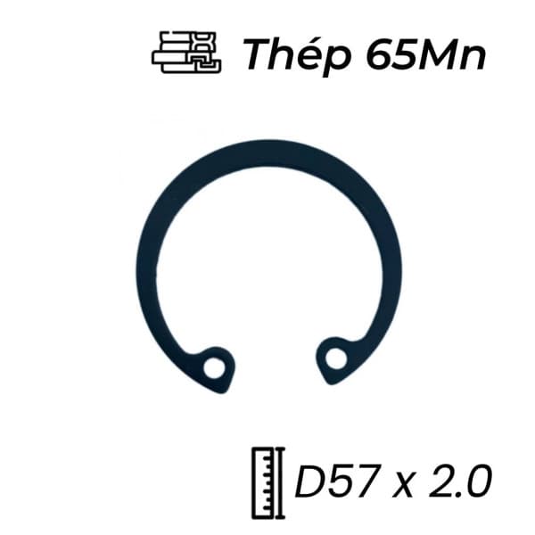 Phe Gài Lỗ Thép 65Mn DIN472 D57x2.0