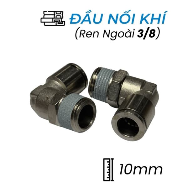 Đầu Nối Nhanh Khí Nén Đồng Cong Ø10mm - Ren Ngoài 3/8" CDC BPL 10R03
