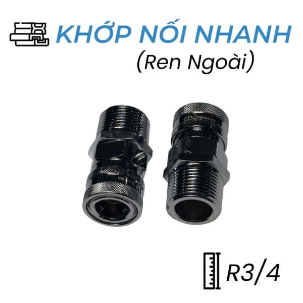 Khớp Nối Nhanh Khí Nén Bi Cái Ren Ngoài R3/4 CDC SM 600