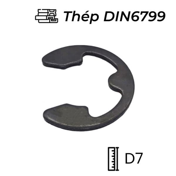 Phe Gài Trục Chữ E Thép DIN6799 D7 (10Cái/Bịch)