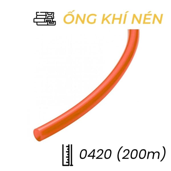 Dây Hơi Khí Nén PU Phi 4 Màu Đỏ OD4 x ID2 mm CDC PU 0420 (200m)