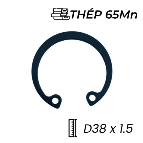 Phe Gài Lỗ Thép 65Mn DIN472 D38x1.5 (5Cái/Bịch)