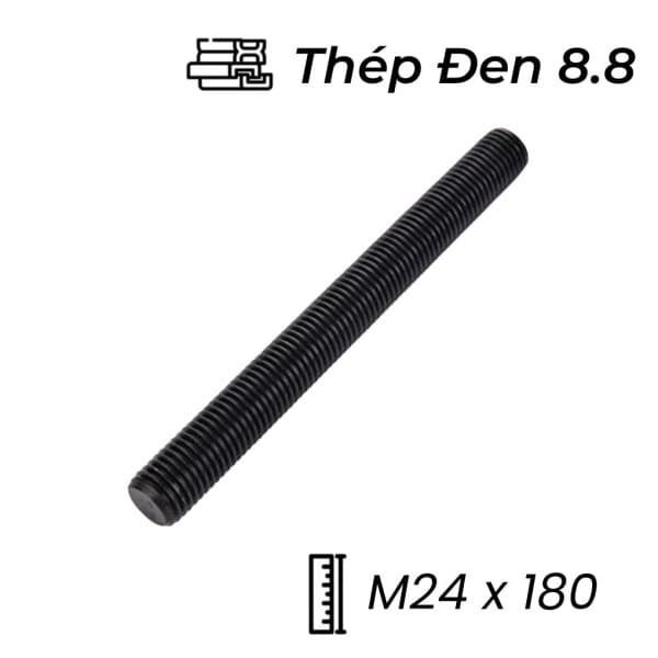 Guzong Thép Đen 8.8 M24x180