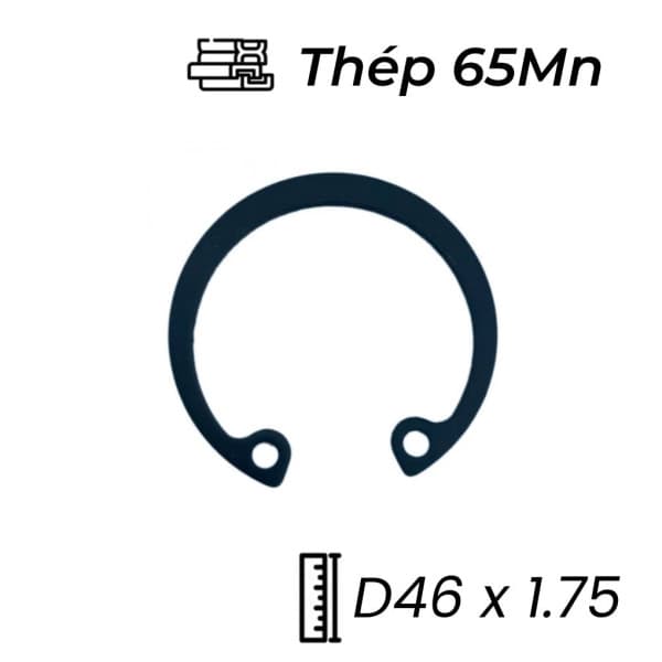 Phe Gài Lỗ Thép 65Mn DIN472 D46x1.75