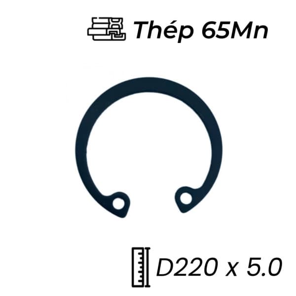 Phe Gài Lỗ Thép 65Mn DIN472 D220x5.0