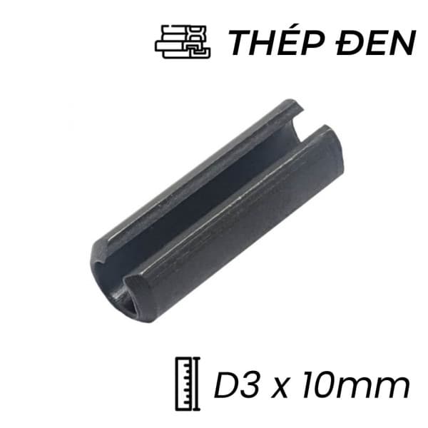 Chốt Ống DIN1481 Thép 65Mn Đen D3x10mm (100Cái/Bịch)