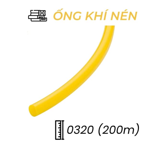 Dây Hơi Khí Nén PU Phi 3 Màu Vàng OD3 x ID2 mm CDC PU 0320 (200m)