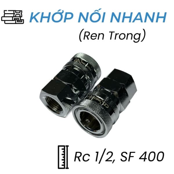 Khớp Nối Nhanh Khí Nén Bi Cái Ren Trong Rc1/2 CDC SF 400