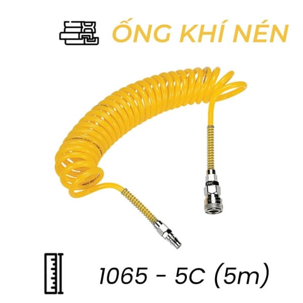 Dây Hơi Khí Nén UC Phi 10 Màu Vàng Có Khớp Nối OD10 x ID6.5 mm CDC UC 1065-5C (5m)