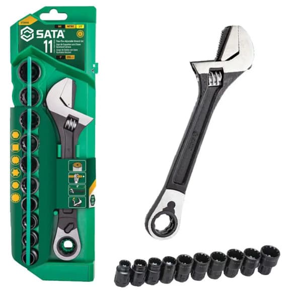 Bộ Mỏ Lếch Kết Hợp Tuýp Tự Động 10 Đầu Tuýp 10–19 mm SATA ST09000