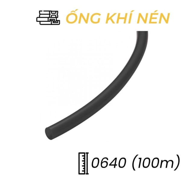 Dây Hơi Khí Nén PA Phi 6 Màu Đen OD6 x ID4 mm CDC PA 0640 (100m)