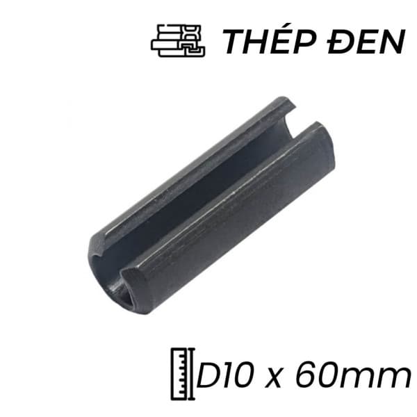 Chốt Ống DIN1481 Thép 65Mn Đen D10x60mm (10Cái/Bịch)