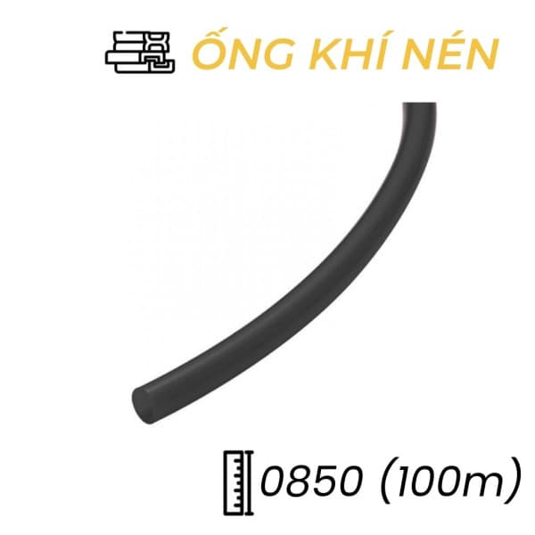 Dây Hơi Khí Nén PU Phi 8 Màu Đen OD8 x ID5 mm CDC PU 0850 (100m)