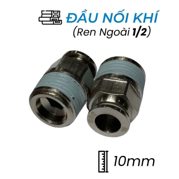 Đầu Nối Nhanh Khí Nén Đồng Ø10mm - Ren Ngoài 1/2" CDC BPC 10R04