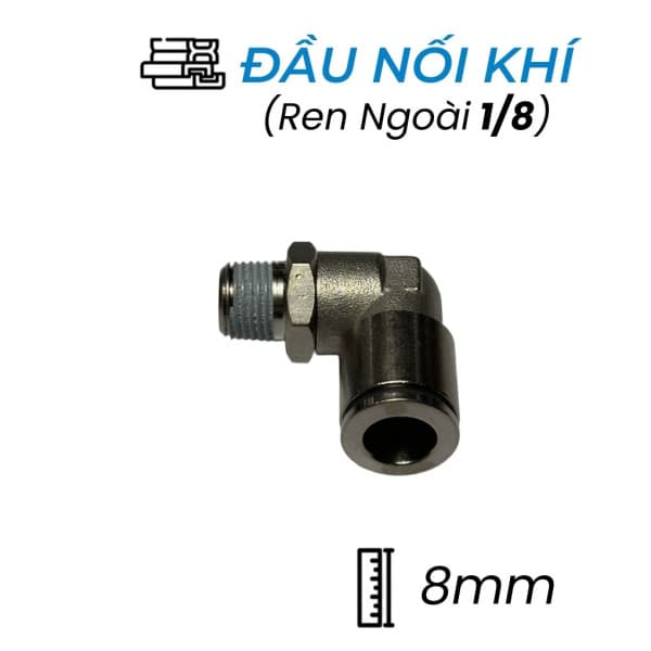 Đầu Nối Nhanh Khí Nén Đồng Cong Ø8mm - Ren Ngoài 1/8" CDC BPL 08R01