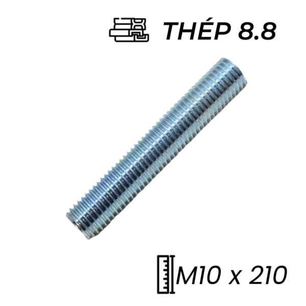 Guzong Thép Mạ Kẽm 8.8 M10x210