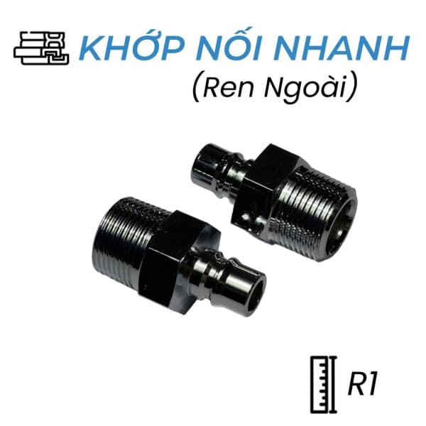 Khớp Nối Nhanh Khí Nén Đực Ren Ngoài R1 CDC PM 800