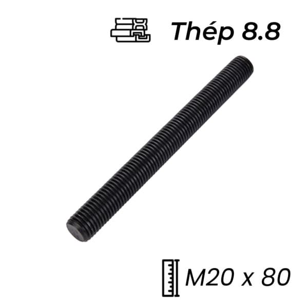 Guzong Thép Đen 8.8 M20x80