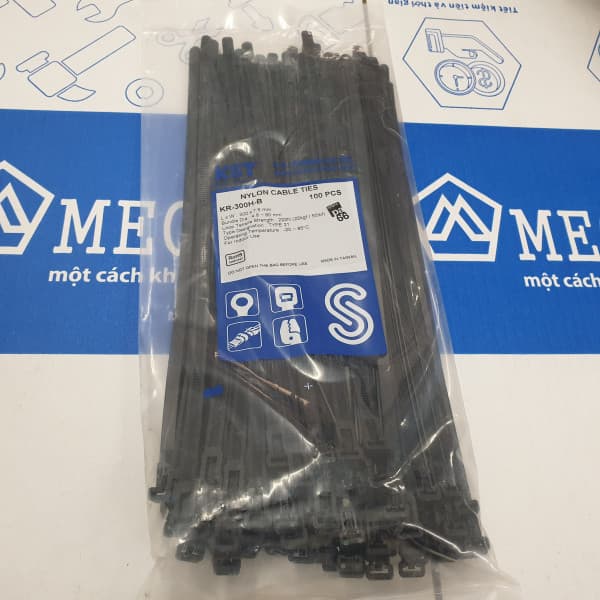 Dây Rút Nhựa Tháo Được Màu Đen KST 300 x 7.6 mm KR-300H