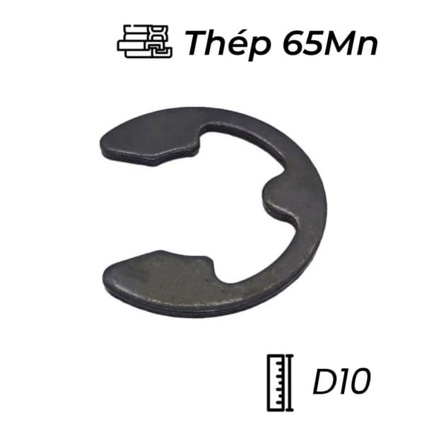 Phe Gài Trục Chữ E Thép DIN6799 D10 (5Cái/Bịch)