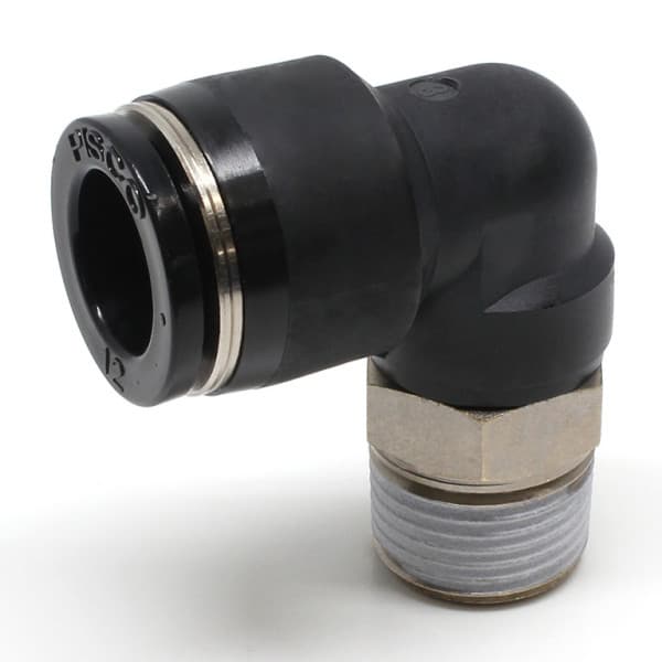 Đầu Nối Nhanh Khí Nén Cong 90° Phi 12mm Ren Ngoài R3/8 Pisco PL12-03