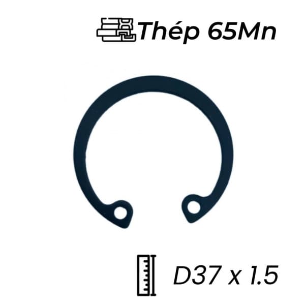 Phe Gài Lỗ Thép 65Mn DIN472 D37x1.5 (5Cái/Bịch)