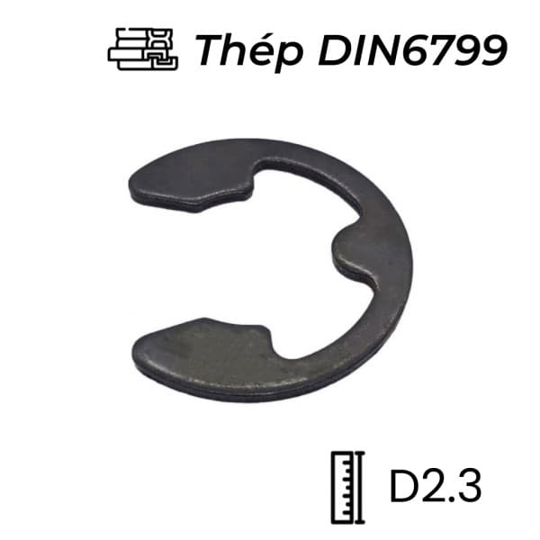 Phe Gài Trục Chữ E Thép DIN6799 D2.3 (10Cái/Bịch)