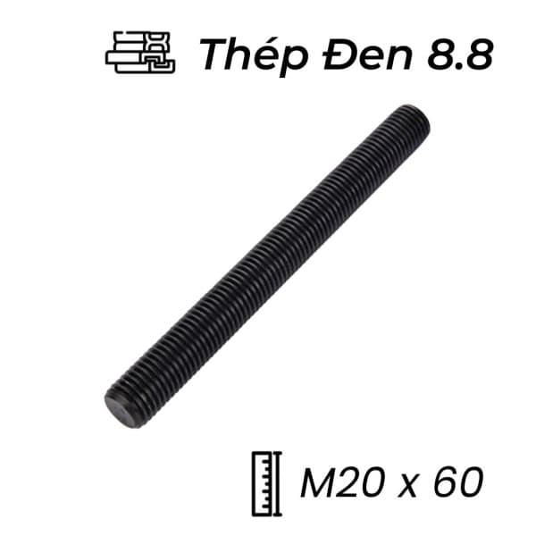 Guzong Thép Đen 8.8 M20x60