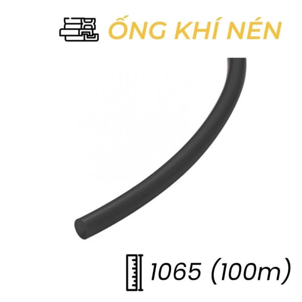 Dây Hơi Khí Nén PU Phi 10 Màu Đen OD10 x ID6.5 mm CDC PU 1065 (100m)
