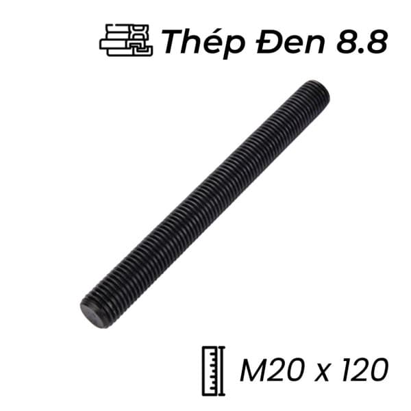 Guzong Thép Đen 8.8 M20x120